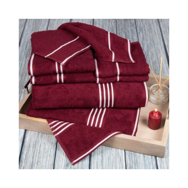 Hastings Home Rio 8 Piece 100 Percent Cotton Towel Set - Burgundy 974728JXF - main